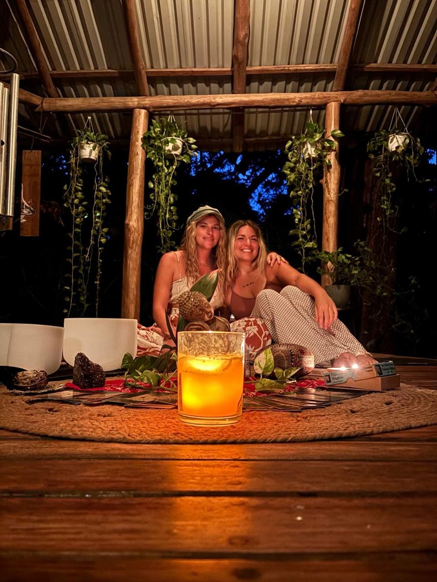 Community gathering at Al Deck, Santa Teresa